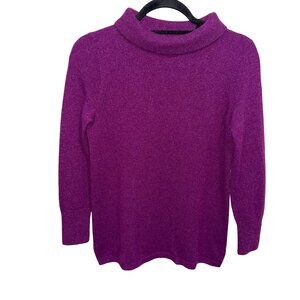 Talbots Petite Sweater Women’s Purple Pure Cashmere Turtleneck Sweater Sz Sp